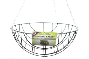 HANDY HOME & GARDEN Handy Home and Garden 2 x Hanging Baskets 14" Inch (35cm) Green Wire Plant Holder