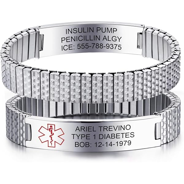 Bracelet D'Étiquette D'Identification D'Alerte Médicale D'Urgence Pour