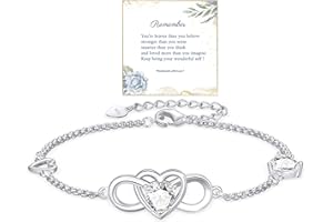 Diorra Bracciali Argento 925 Donna, Infinito Bracciale Donna Cuore Infinity Zirconi Regolabile Braccialetti Gioielli Regalo per Mamma Amica Ragazza