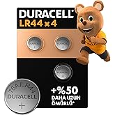 Duracell LR44 &Ouml;zel Alkalin Pil (4&rsquo;l&uuml; Paket) 1,5V (A76) &ndash; +%50 DAHA UZUN &Ouml;M&Uuml;R &ndash; Termometrelerde, Kol Saatlerinde, Tıbbi Cihazl
