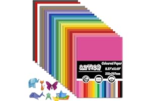 AZVIEY 240 feuilles de papier couleur a4, 20 couleurs origami double face papier coloré (70 g/m²) pour projets d'artisanat scolaire bricolage