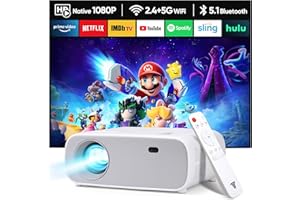 ZDK 2024 High Performance Projector, Supports Switch and PS5 without Delay, Projector with WiFi and Bluetooth, 20000 Lumens 4K Support, Full HD 1080P Resolution, (High Brightness Version)