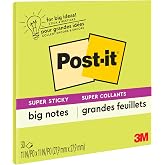 Post-it S&uuml;per Yapışkan B&uuml;y&uuml;k Notlar, 11" x 11", 1 Ped, 2X Yapıştırma G&uuml;c&uuml;, Neon Yeşili (BN11G) (1'li Paket)