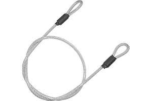 OMOTOOL Cavo di sicurezza in acciaio inossidabile, cavo in acciaio intrecciato a doppio anello blocco flessibile blocco cavo Lucchetto a U da, lucchetto,per mobili da giardino, mobili da terrazza, bicicletta