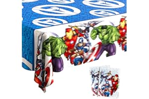 Ainvliya 2Pcs Party Table Cloth 137x183cm, Happy Birthday Party Disposable Tablecloth Dining Table Cover Decorations Rectangle Plastic Tablecloths for Girls Boys Baby Shower Wedding Picnics Supplies