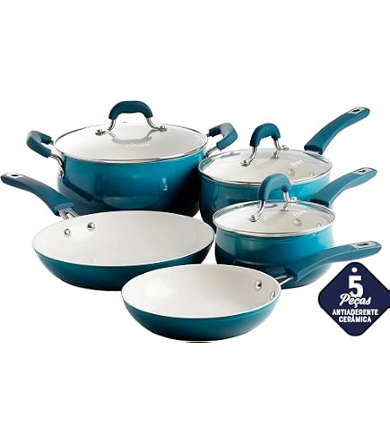 Oster Platinum Rooney 12-teiliges Topf- Und Pfannenset – Keramik-Antihaft, Induktionsgeeignet, Grau