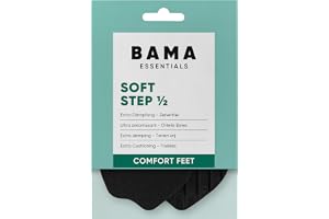 Bama Soft Step Halvsulor – stötdämpande latex skoinlägg för daglig komfort – andande, klippbara och halksäkra unisex – 1 par