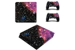 Morbuy PS4 Slim Skin Vinyl Autocollant Decal Sticker pour PlayStation 4 Slim Console + 2 Dualshock Manette Set (Sky Purple)