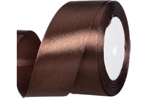 C.X.Y. Nastro Doppio Raso per confezioni Regalo Creazione fai da te, lunghezza 25 yard (MARRONE, 4CM)