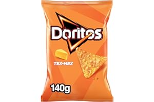 Doritos Tex Mex, Nachos con sabor a queso, Producto de Aperitivo, bolsa individual, 140gr