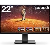 KOORUI Monitor da 22 Pollici con Altoparlanti Integrati, 100Hz, Schermo 1080p, Senza Cornice, HDMI, Inclinabile, Protezione p