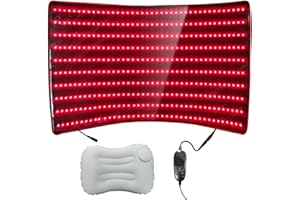 Bestqool Terapia de luz roja, terapia de luz infrarroja cercana, 96,9 x 61 cm, almohadillas grandes, terapia infrarroja de cuerpo completo para músculos, recuperación, energía, alivio del dolor