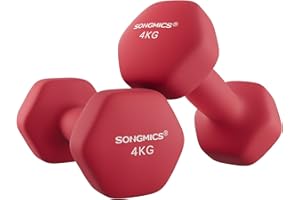 SONGMICS Dumbbells Set of 2 Dumbbells Hexagon Neoprene Coating Strength Training Workout Fitness Training Home