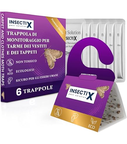 SISI UK Trappola A Feromoni Per Tarme Dei Vestiti – Confezione Ricarica – Adesivi A Forma Di Diamante – Antitarme Naturale