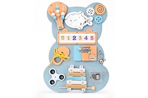 Doovasen Busy Board pour Enfants, pour Apprendre la motricité Fine et Les compétences de Base de la Vie Jouets éducatifs préscolaires Cadeau pour garçon ou Fille