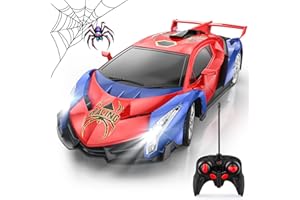 FUIOCOCP Zdalnie sterowany samochód wyścigowy, 2,4 GHz, ze światłem LED, zabawka, prezent dla dzieci, czerwony