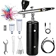 Portable Airbrush Kit with Compressor, 30PSI Handheld Cordless Airbrush Kit, Rechargeable Dual Action Mini Air Brush Kit with 0.3mm Fluid Tip, Suitable for Painting, Model, Nail, Tattoo, Cake
