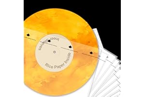 GPXIIZ Pochette Vinyle 33 Tours Intérieures 12 Pouces, 50 x Pochette Protection Vinyle Antistatiques, Qualité Supérieure HDPE + Papier de Riz, 12" LP Protection Intérieur Disque Vinyle 33T