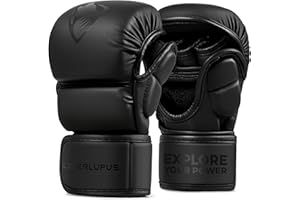 LIBERLUPUS MMA Handschuhe Sparring– Offene Handfläche für Sandsackhandschuhe, Kickboxen, Boxsack Training – Strapazierfähiges Kunstleder mit Handgelenkstütze