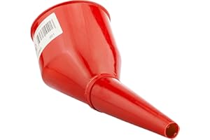 COST WISE Angled Fuel Funnel with cleanable built in fine mesh filter and handle, doesn't require two people to use! (Red),ideal for petrol,diesel,ad blue and oil