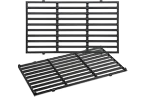 GLARETEX 7637 44.5 CM Cast Iron Cooking Grates, Grill Grates Replacement Parts for Weber Spirit & Spirit II 200 Series Gas Grills, Spirit E210 E220 S210 S220 (with Front Control Knobs)