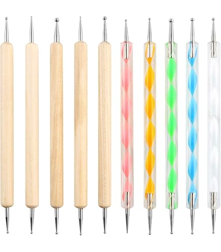 5-teiliges Nail Art Tool Set - Doppelkopf-Dotting Pens Für Nageldesign, Diamant Malerei & Maniküre