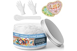 DINGSEN Schnelltrocknende Mosaik Fugenmasse Weiß 200g - Kristallklar für Glas Mosaik, Heimwerker & DIY Projekte