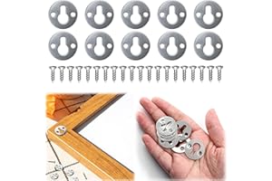GEFIRE 20 Piezas Gancho para Marco Foto, Ganchos de Fijación de Doble Orificio con 40 Tornillos,Colgador Cuadros,Ganchos para Colgar Cuadros para Colgar Marco Pinturas Obras de Arte Espejos