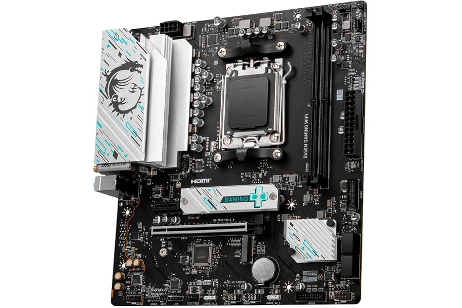 Amazon listing image: MSI B650M Gaming WiFi Motherboard, mATX - Supports AMD Ryzen 7000 Series Processors, AM5 -…