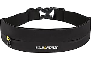 ‎BUILD & FITNESS Build & Fitness Laufband - Bauchtasche mit Verstellbarer Taillenweite, Schlüsselclip - Passt für Alle Telefone, Schlüssel, Karten - Bauchtasche Damen und Herren - Laufen, Walken, Fitnessstudio, Sport