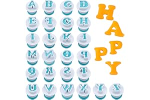 SZXMDKH Lot de 26pcs Emporte-Pièce, Lettres Alphabet Découpoirs pour Décoration Pâte à Sucre, Biscuit, Gteau, Ustensiles à Pâtisserie - Pour mariage, anniversaire, Noël, fête prénatale