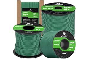 Abma Cord Paracord 2mm 50m 100% Nylonowego Sznurka 1 Strand Linka Spadochroniarska Typ I - Max. 45kg (100lbs) - Zielony Kelly
