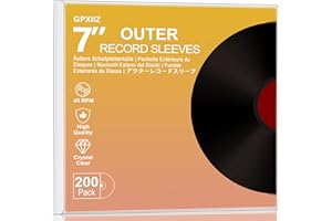 GPXIIZ Buste Vinili 45 Giri 7 Pollici Esterne, 200 x Custodia Vinile Trasparenti, Buste per Vinili pour 7" LP Dischi, Protezione Polipropilene Vinile Copertine Cover Outer