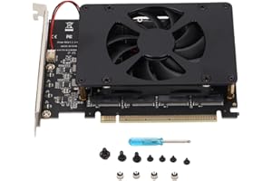 Dilwe Adattatore M.2 da NVME a PCIe, Scheda Adattatore NVME da M.2 a PCIE X16 4 Porte Scheda di Espansione da 32 Gbps Accessori per Computer con Ventola di Raffreddamento Avanzata