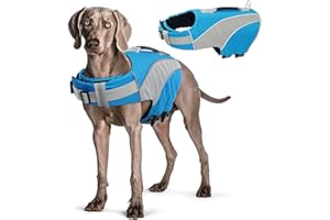 HJYOKUSO Giubbotti Di Salvataggio Per Cani Giubbotto Salvagente Per Animali Domestici Salvagente Gilet Con Manico, Giubbotti di Salvataggio Cane Piccoli, Medi e Grandi per Piscina, Spiaggia, Barca,Surf XS-XXL