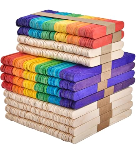 Bastoncini Legno Per Ghiaccioli - 100 Pezzi Colorati Per DIY E Decorazioni | 78x20 Mm