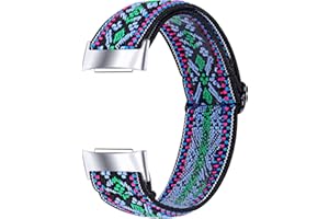 Chofit Bracelet compatible avec les bracelets Fitbit Charge 5, bracelets élastiques en nylon tissé étanche de rechange pour traqueur d'activité Charge 5