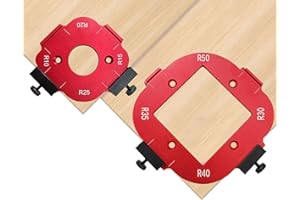 CIMSFCOR 2 Stück Radius Jig Router Schablonen Ecke, 4 in 1 Radius Schnellvorrichtung für Holzbearbeitung R10 R15 R20 R25 R30 R35 R40 R50 Radius Routing Vorlagen für Holzbearbeitung DIY