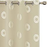 Amazon Brand - Umi Foil Printed Circle Blackout Curtains Thermal Insulated Window Eyelet Curtains Bedroom Curtains for Living