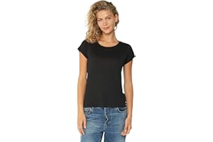 DANISH ENDURANCE Camiseta Mujer Algodón Orgánico, Cuello Redondo o Cuello en V, 1 Pack - Camisetas Mujer Manga Corta, Camisetas Manga Corta Mujer, Camisetas Básicas Mujer