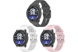 SUGARJAR 20MM Silicone Bracelet Compatible avec COROS PACE 2/APEX 2/APEX 42 mm pour Femmes et Hommes