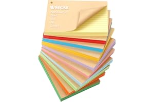 WSICSE 600 Blätter Karteikarten A6, Vokabelkarten Bunt 150g/m² Karteikarten Liniert Index Cards mit 10 Binderinge 20 Kraftpapierhüllen für Lernen Erinnerung Präsentation (10 Farben)