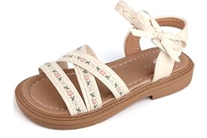 IASKDIN Sandalen Mädchen Blumen Sandals Sommer Strandsandalen