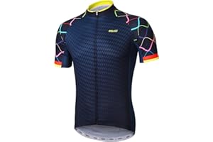 ARSUXEO Mens Cycling Jersey Short Sleeves Mountain Bike Jersey Bright Bike T-Shirt Breathable Cycle Top ZY84