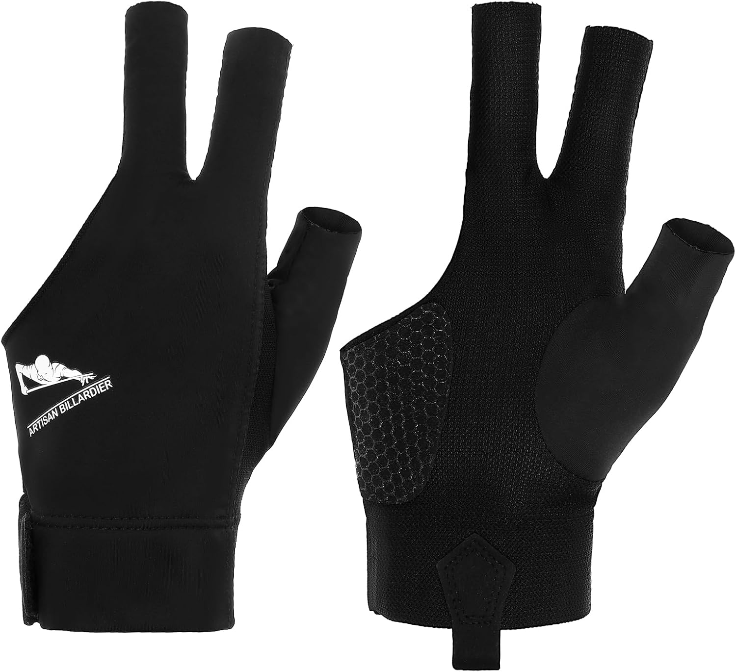 Guantes de billar para mano izquierda, guantes de billar para hombres, proceso de empalme, taco de billar, guantes deportivos, tallas populares, guantes elásticos de 3 dedos, guantes de billar