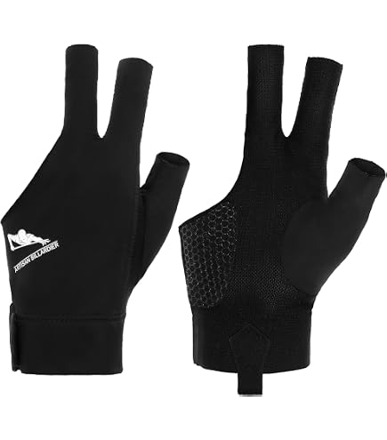 Lot de 6 Gants de Billard à 3 Doigts pour Queue de Billard pour