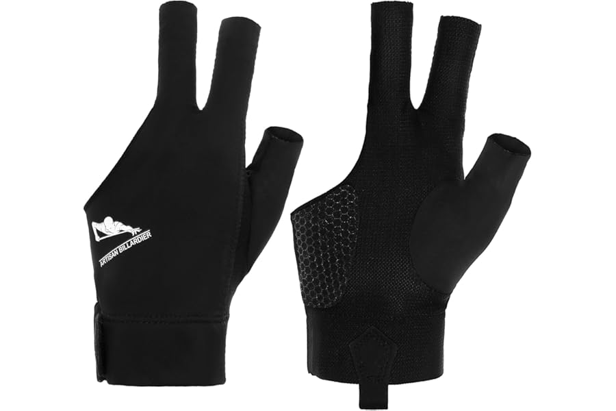 Billiards Glove Pool Glove Left Hand Billiard Gloves For Men Splicing Process Snooker Cue Sport Glove Popular Sizes Man Woman Elastic 3 Fingers Show Gloves Quick-Dry Breathable Billiard Pool Gloves
