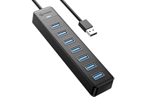 PHIXERO 7 Port USB Hub, USB 3.0 Hub Multi USB Port Hub, Portable USB Extension Hub, Compatible with All USB 3.0/2.0/1.1 Port Device