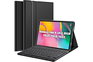 Nanhent Clavier Coque pour Samsung Galaxy Tab A 10.1 2019 (SM-T510/T515/T517), AZERTY Français Amovible Bluetooth sans Fil Clavier Étui Housse pour Tablette SM-T510/T515/T517 (Tab A 10.1 2019)