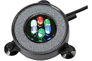 Supmaker Aquarium Air Stone Fish Tank Led Air Stone Bubble Light with 6 Color Changing LEDs for Aquarium